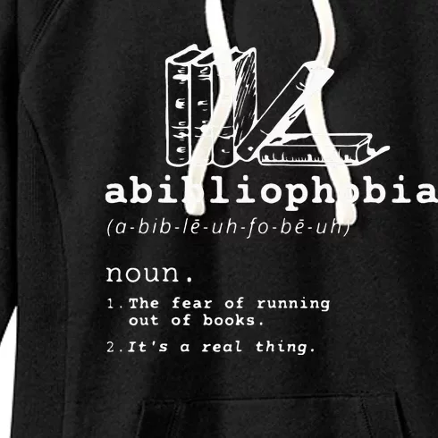 Abibliophobia Funny Reading Bookworm Reader Gift Women's Fleece Hoodie