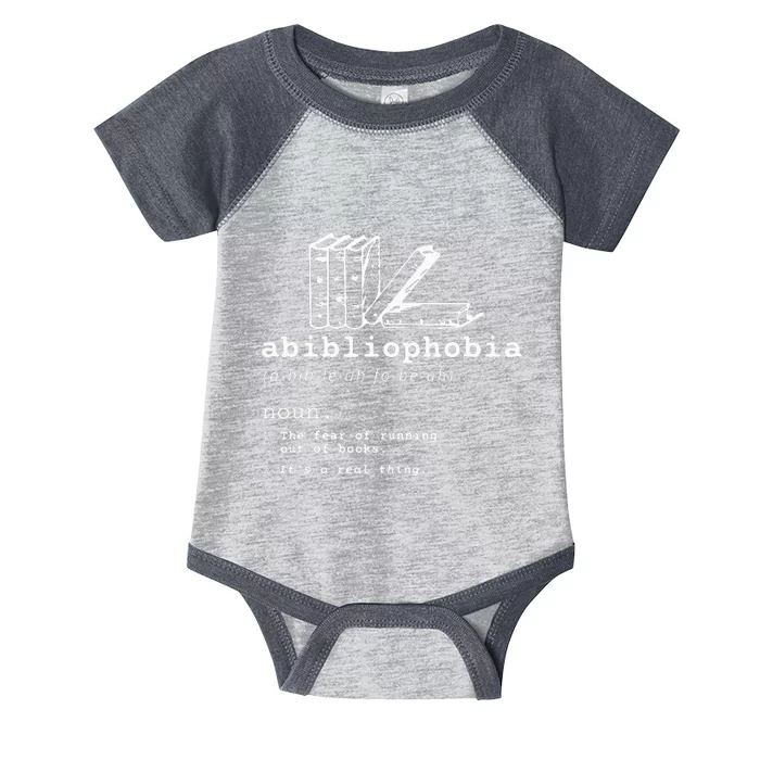 Abibliophobia Funny Reading Bookworm Reader Gift Infant Baby Jersey Bodysuit