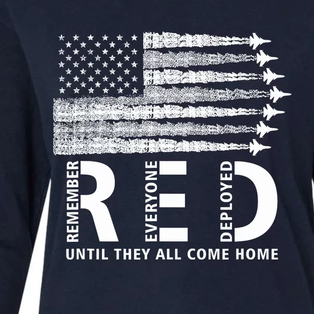 American Flag Red Friday Remember Everyone Deployed Military Womens Cotton Relaxed Long Sleeve T-Shirt