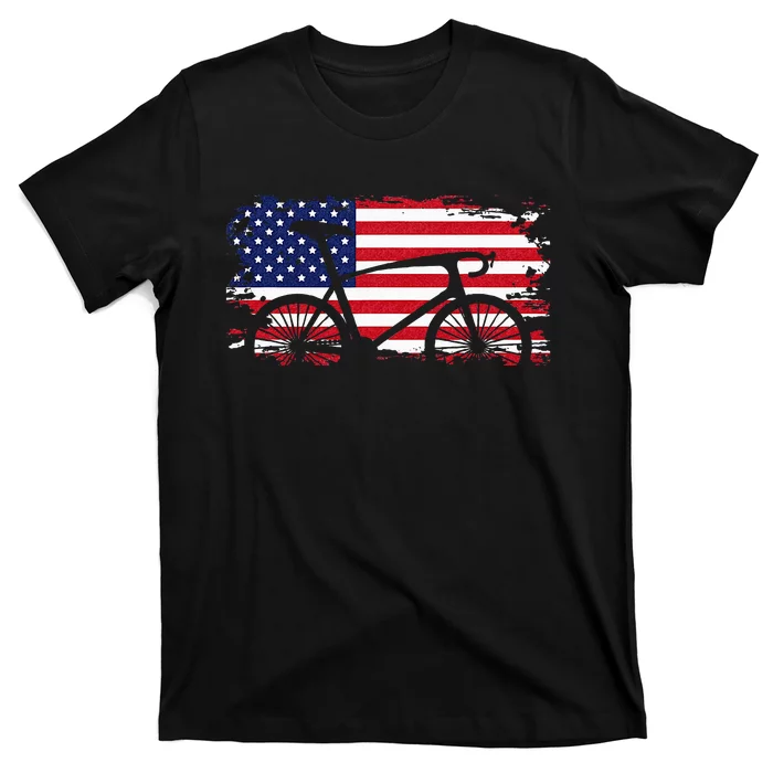 American Flag Road Biking Cycling Apparel Bicycle Cycling T-Shirt ...