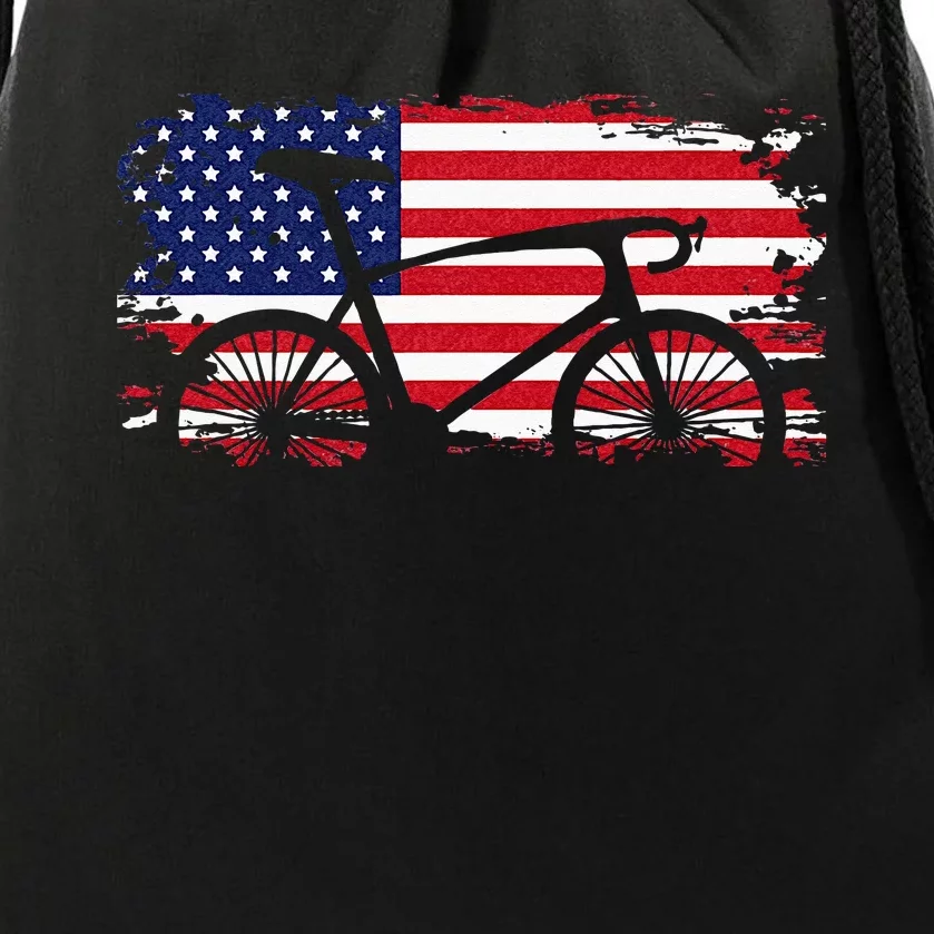 American Flag Road Biking Cycling Apparel Bicycle Cycling Drawstring Bag