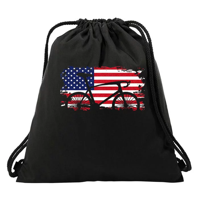 American Flag Road Biking Cycling Apparel Bicycle Cycling Drawstring Bag