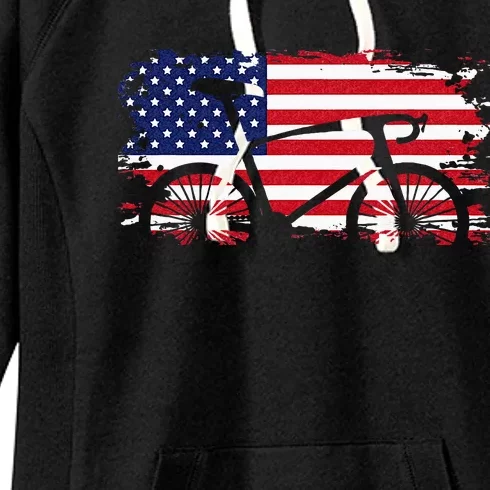 American Flag Road Biking Cycling Apparel Bicycle Cycling Women's Fleece Hoodie