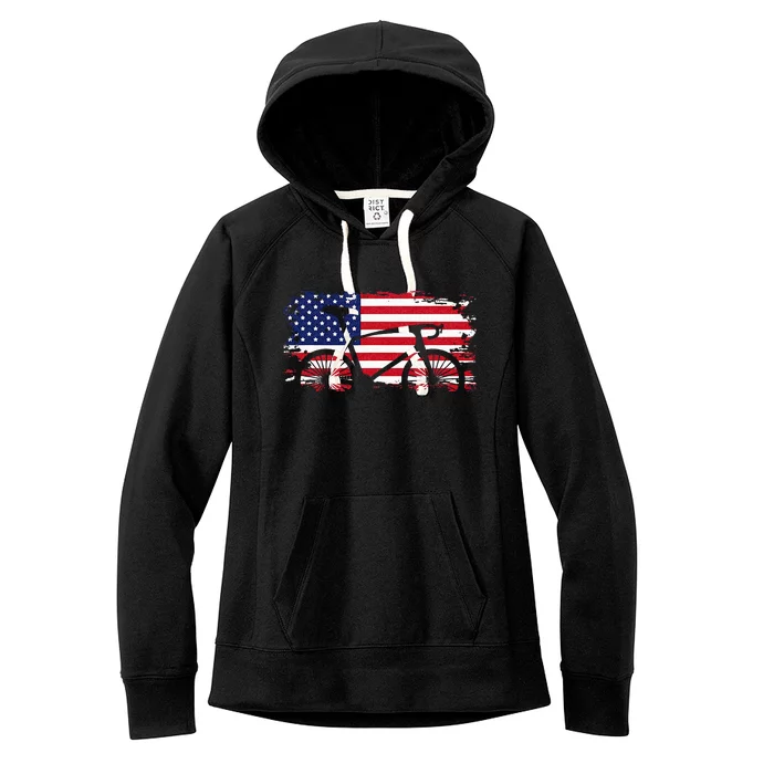 American Flag Road Biking Cycling Apparel Bicycle Cycling Women's Fleece Hoodie