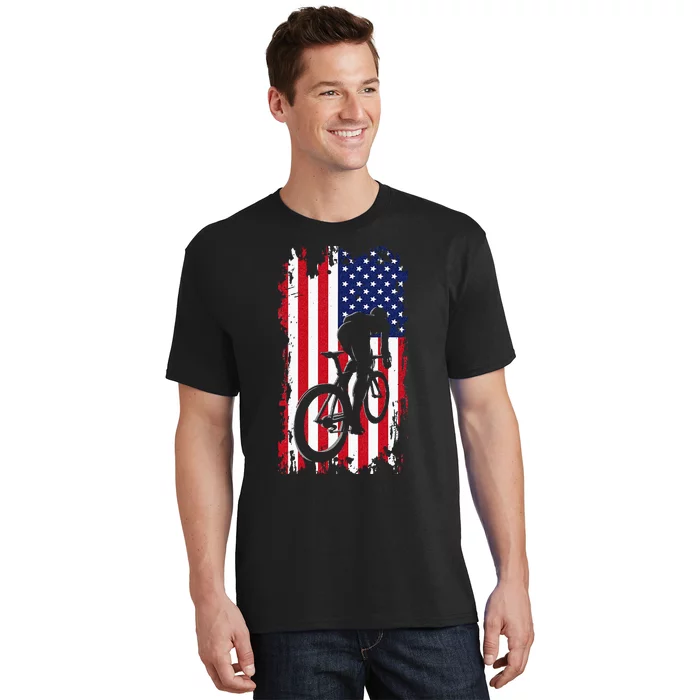 American Flag Road Biking Cycling Apparel Cycling T-Shirt