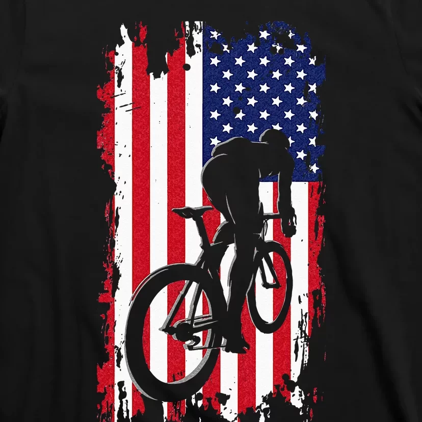 American Flag Road Biking Cycling Apparel Cycling T-Shirt