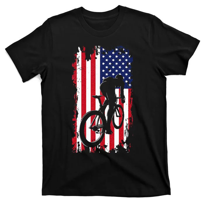 American Flag Road Biking Cycling Apparel Cycling T-Shirt