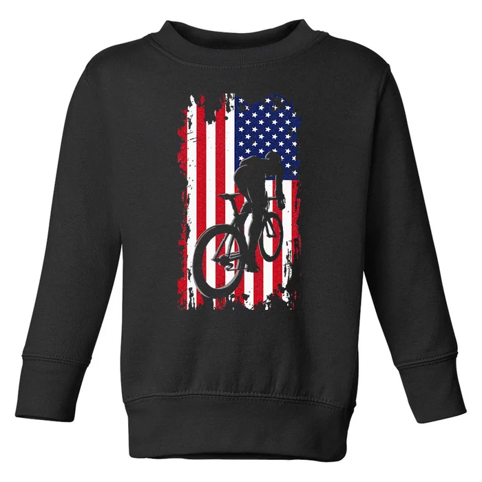 American Flag Road Biking Cycling Apparel Cycling Toddler Sweatshirt