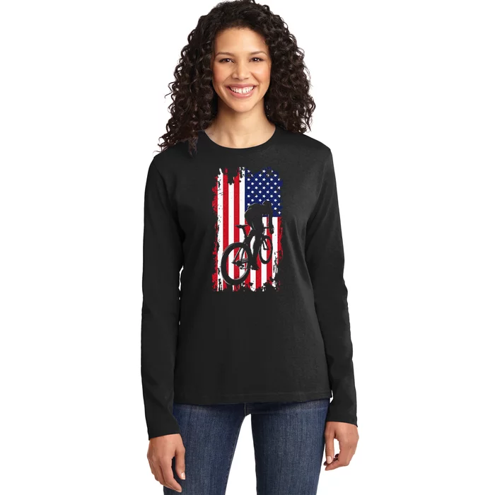 American Flag Road Biking Cycling Apparel Cycling Ladies Long Sleeve Shirt