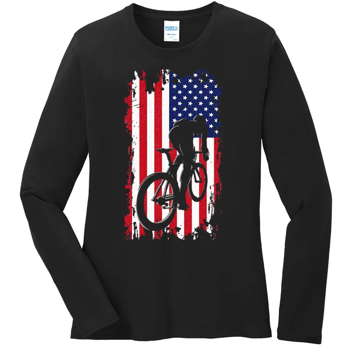 American Flag Road Biking Cycling Apparel Cycling Ladies Long Sleeve Shirt