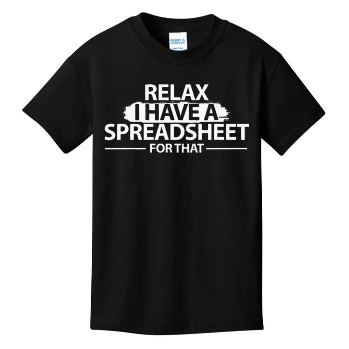 Accountant Funny Relax Spreadsheet Accounting Kids T-Shirt