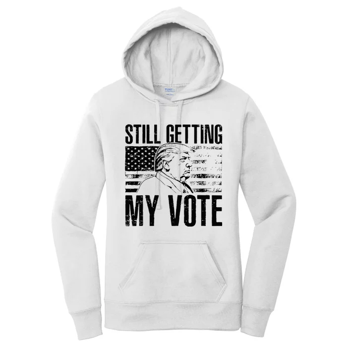 American Flag Retro Still Getting My Vote Women's Pullover Hoodie