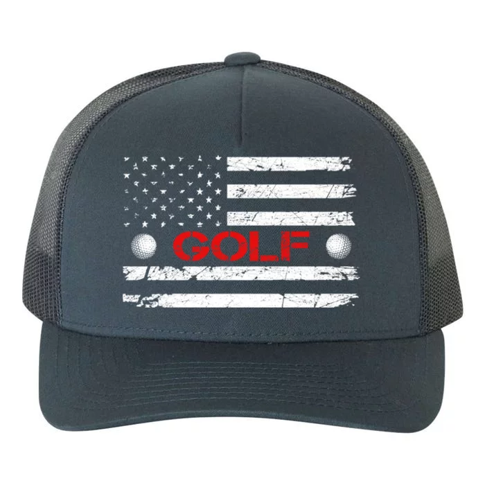 American Flag Retro Golf Mom Dad Brother Cool Gift Yupoong Adult 5-Panel Trucker Hat