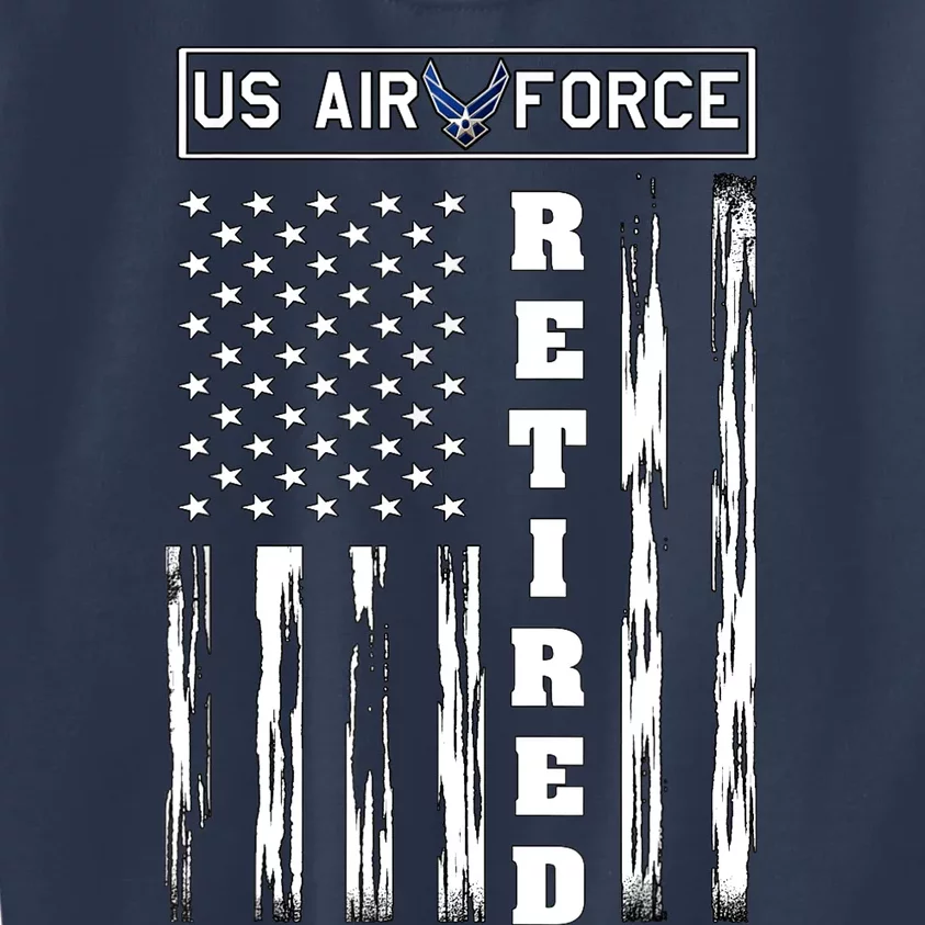 AIR FORCE Retired - Distressed American Flag Tee Kids Sweatshirt