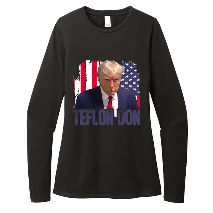 American Flag Republican Trump Teflon Don 2024 American Flag Republican Womens CVC Long Sleeve Shirt