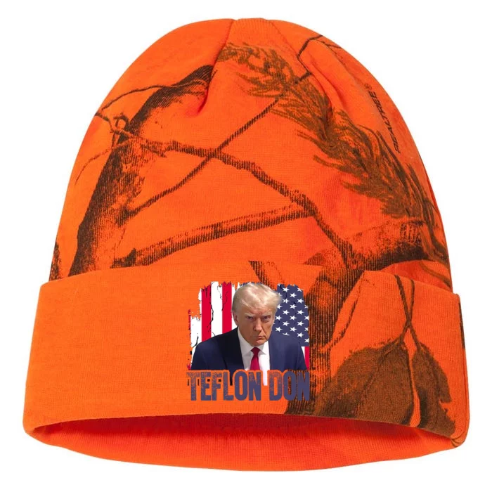 American Flag Republican Trump Teflon Don 2024 American Flag Republican Kati - 12in Camo Beanie