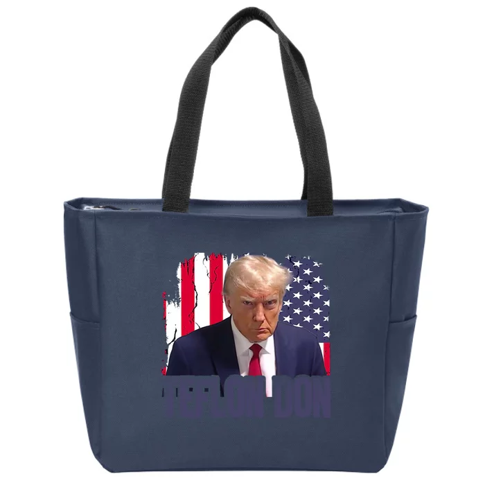 American Flag Republican Trump Teflon Don 2024 American Flag Republican Zip Tote Bag