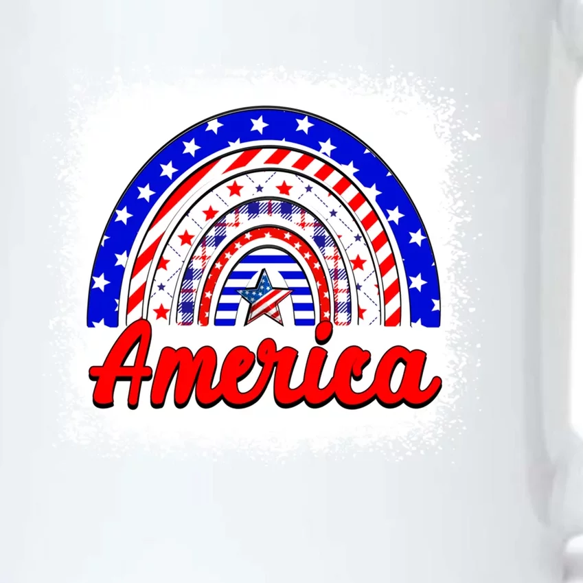 American Flag Rainbow 4th Of July Daughter Mom Sister Gift Black Color Changing Mug