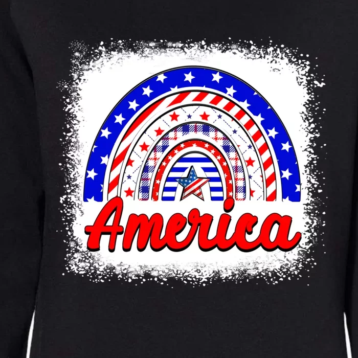 American Flag Rainbow 4th Of July Daughter Mom Sister Gift Womens California Wash Sweatshirt