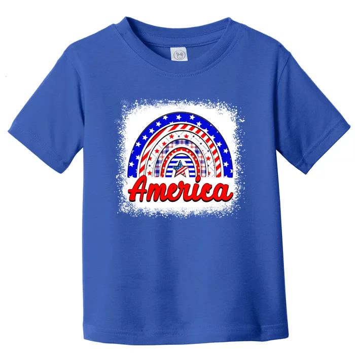 American Flag Rainbow 4th Of July Daughter Mom Sister Gift Toddler T-Shirt