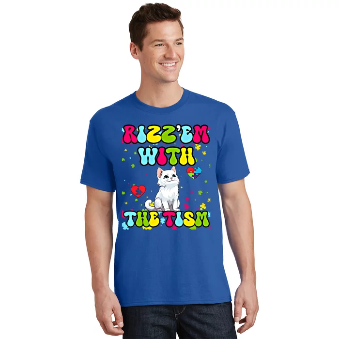 Autism Funny Rizz Em With The Tism Meme Autistic Cute Cat Great Gift T-Shirt