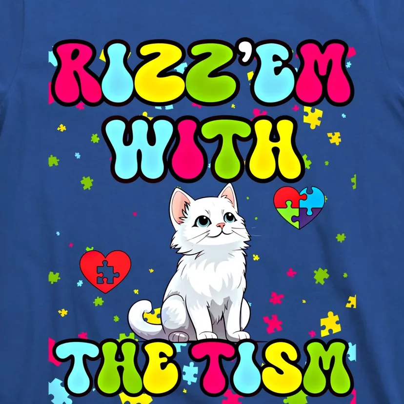 Autism Funny Rizz Em With The Tism Meme Autistic Cute Cat Great Gift T-Shirt