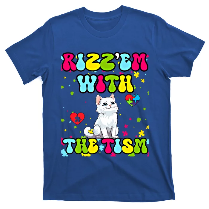 Autism Funny Rizz Em With The Tism Meme Autistic Cute Cat Great Gift T-Shirt