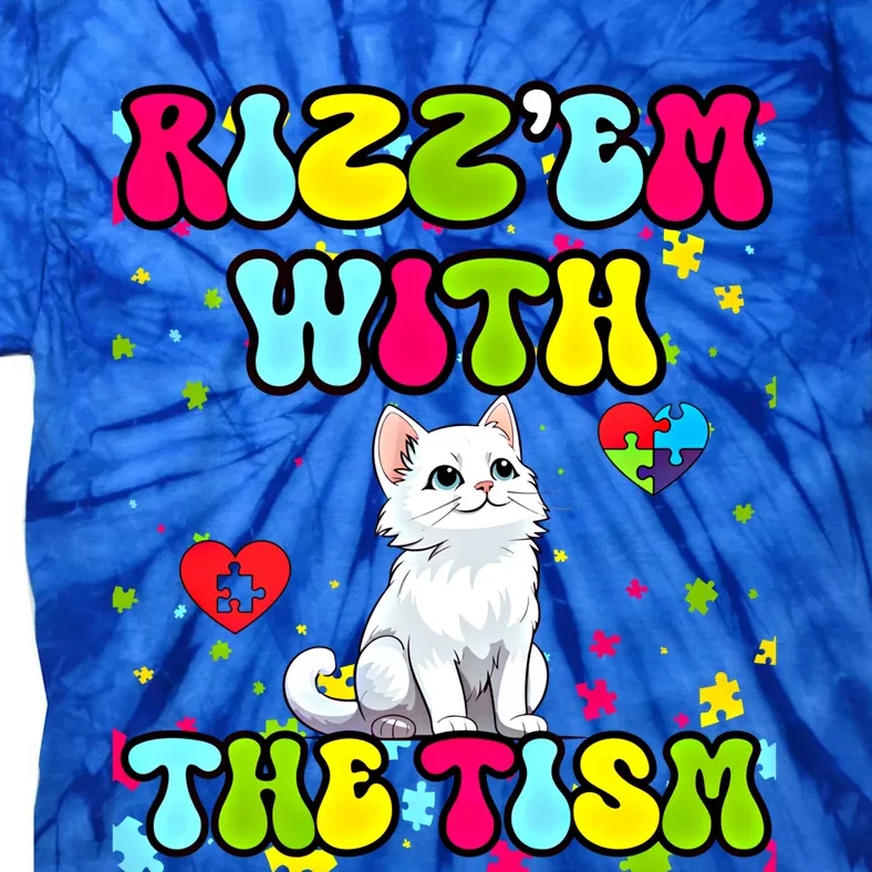 Autism Funny Rizz Em With The Tism Meme Autistic Cute Cat Great Gift Tie-Dye T-Shirt