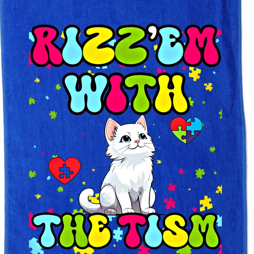 Autism Funny Rizz Em With The Tism Meme Autistic Cute Cat Great Gift Platinum Collection Golf Towel