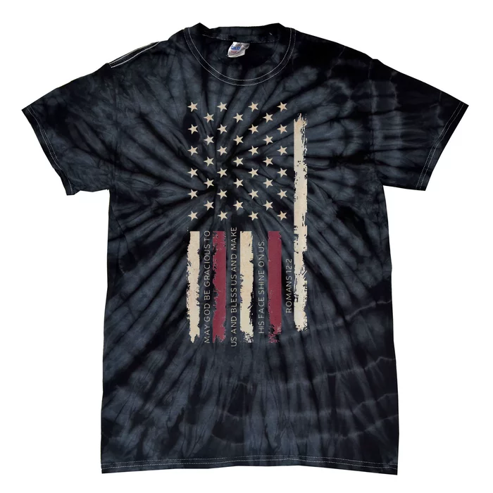 American Flag Retro Prayer For America Romans 122 Premium Tie-Dye T-Shirt