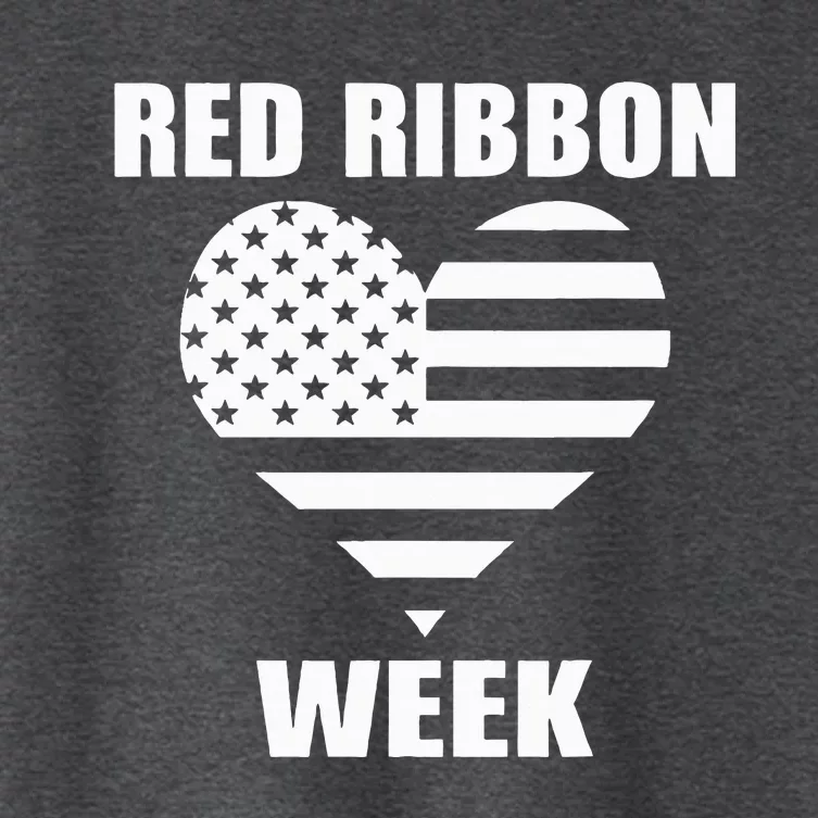 American Flag Red Ribbon Week Awareness Women's Crop Top Tee