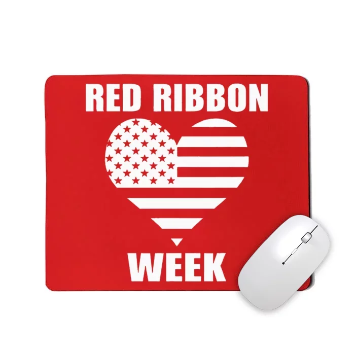 American Flag Red Ribbon Week Awareness Mousepad