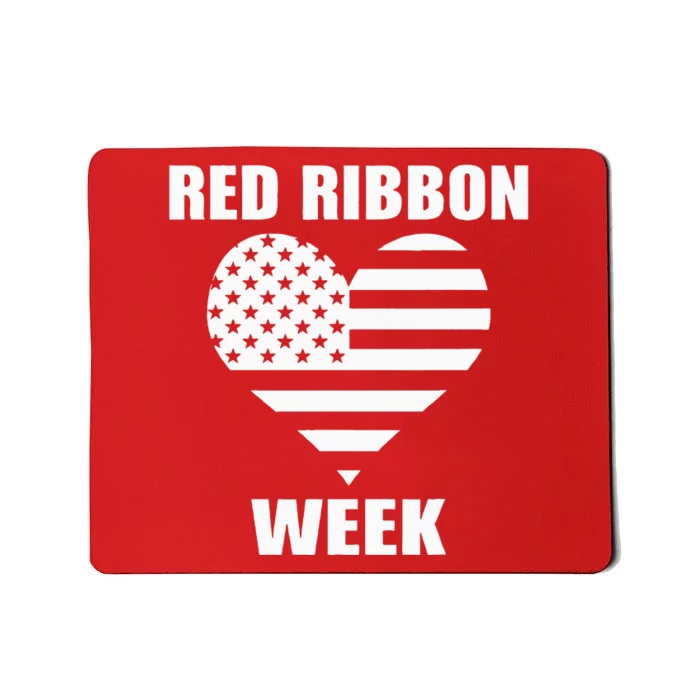 American Flag Red Ribbon Week Awareness Mousepad