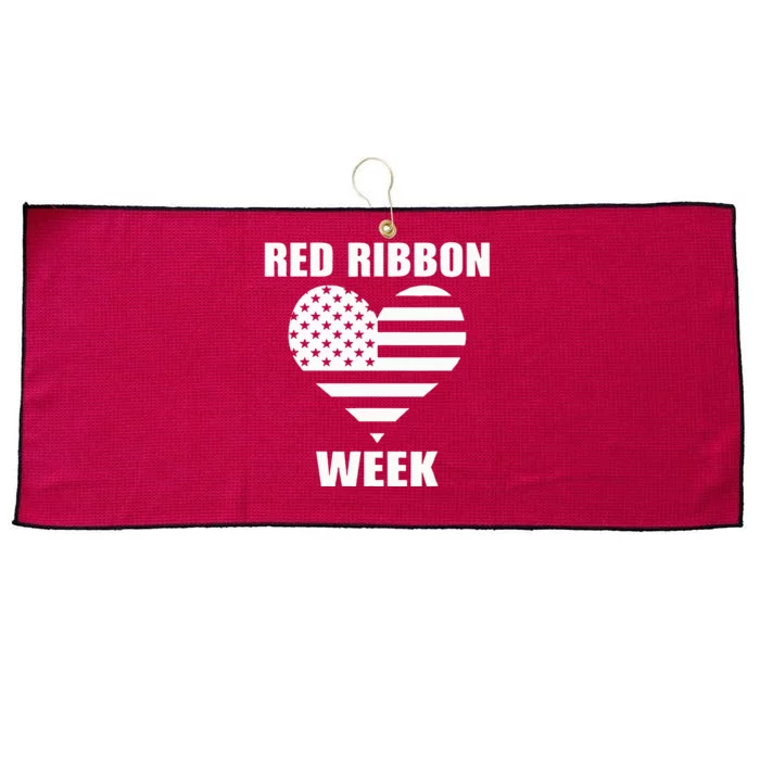 American Flag Red Ribbon Week Awareness Large Microfiber Waffle Golf Towel