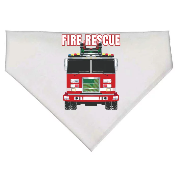 American Fire Rescue Firefighter Department Truck Fireman USA-Made Doggie Bandana