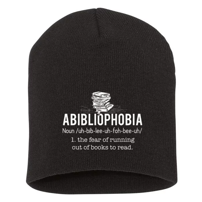 Abibliophobia Funny Reading Bookworm Reader Gift Short Acrylic Beanie