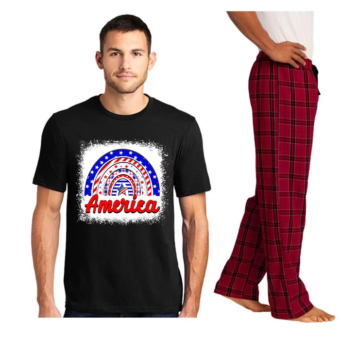 American Flag Rainbow 4th Of July Daughter Mom Sister Gift Pajama Set