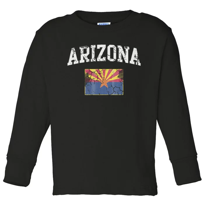 Arizona Flag Retro Men Women Kids Mom Dad Family Toddler Long Sleeve Shirt