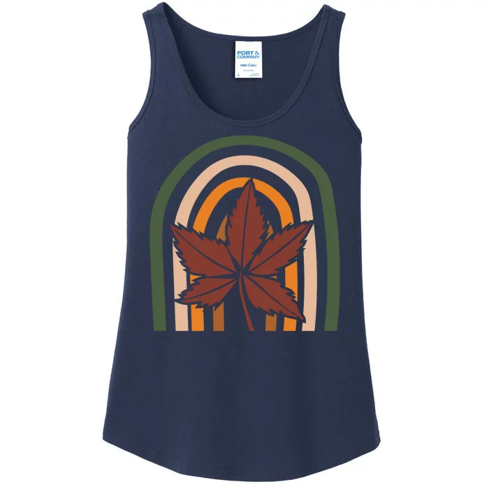 Autumn Fall Retro Rainbow Ladies Essential Tank