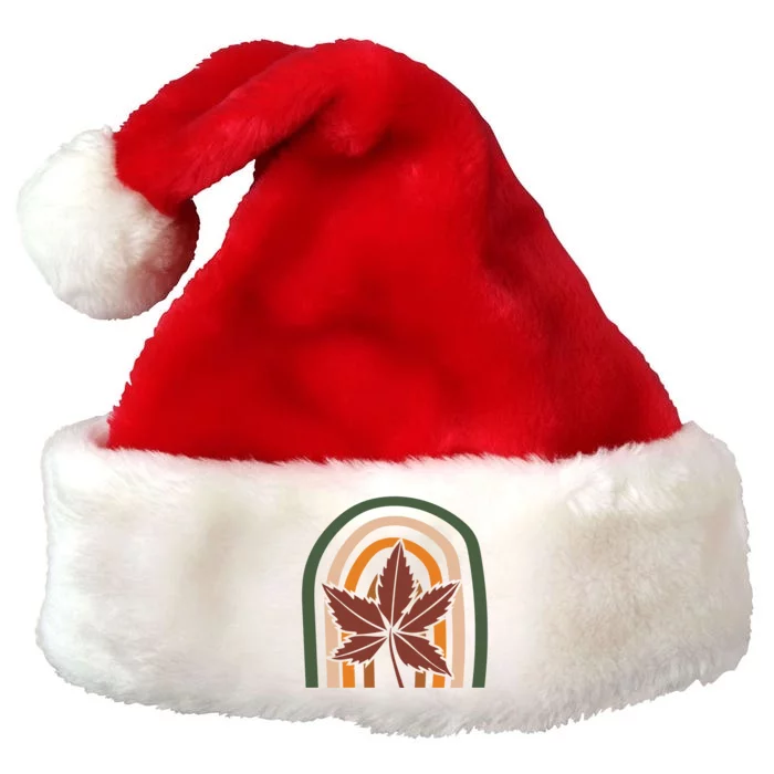 Autumn Fall Retro Rainbow Premium Christmas Santa Hat