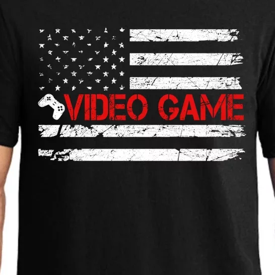 American Flag Retro Video Game Mom Dad Brother Gift Pajama Set