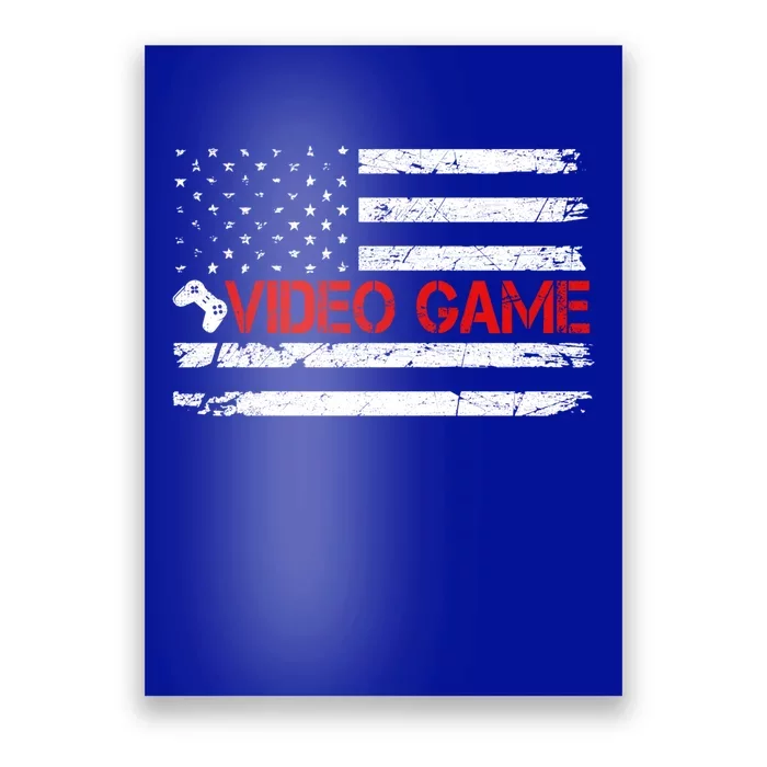 American Flag Retro Video Game Mom Dad Brother Gift Poster