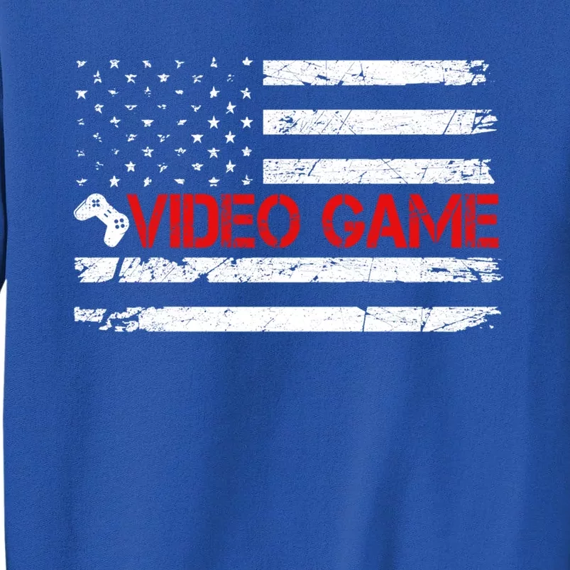 American Flag Retro Video Game Mom Dad Brother Gift Tall Sweatshirt