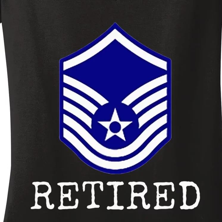 Air F.O.R.C.E Retired E7 Master Sergeant Women's V-Neck T-Shirt