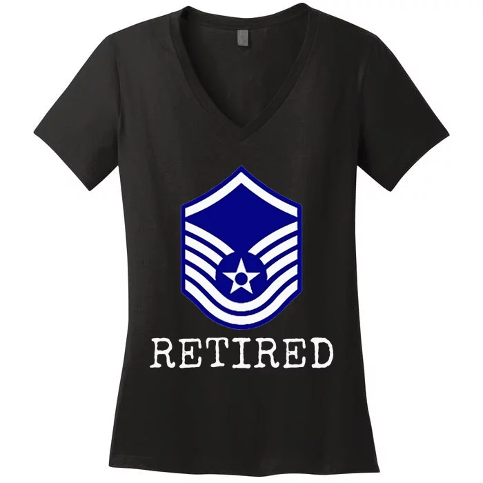 Air F.O.R.C.E Retired E7 Master Sergeant Women's V-Neck T-Shirt