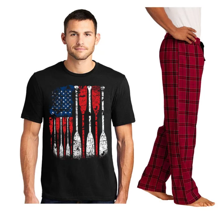 American Flag Rowing Oar Cute Us Row Crew 4th Of July Gift Pajama Set