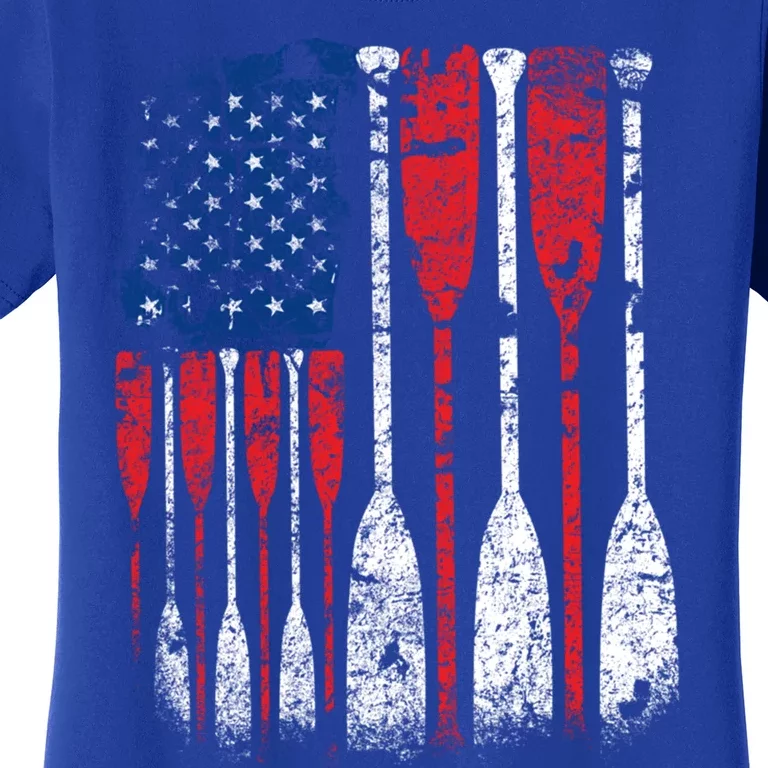 American Flag Rowing Oar Cute Us Row Crew 4th Of July Gift Women's T-Shirt