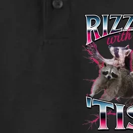 Autism Funny Rizz Em With The Tism Meme Autistic Racoon Dry Zone Grid Performance Polo