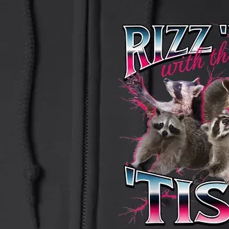 Autism Funny Rizz Em With The Tism Meme Autistic Racoon Full Zip Hoodie