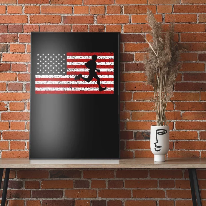 American Flag Running Runner Poster